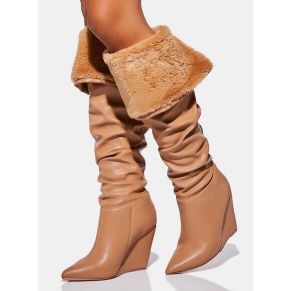 CAMEL BABY  BROOKLYN  KNEE HIGH BOOTS - Picture 1 of 6